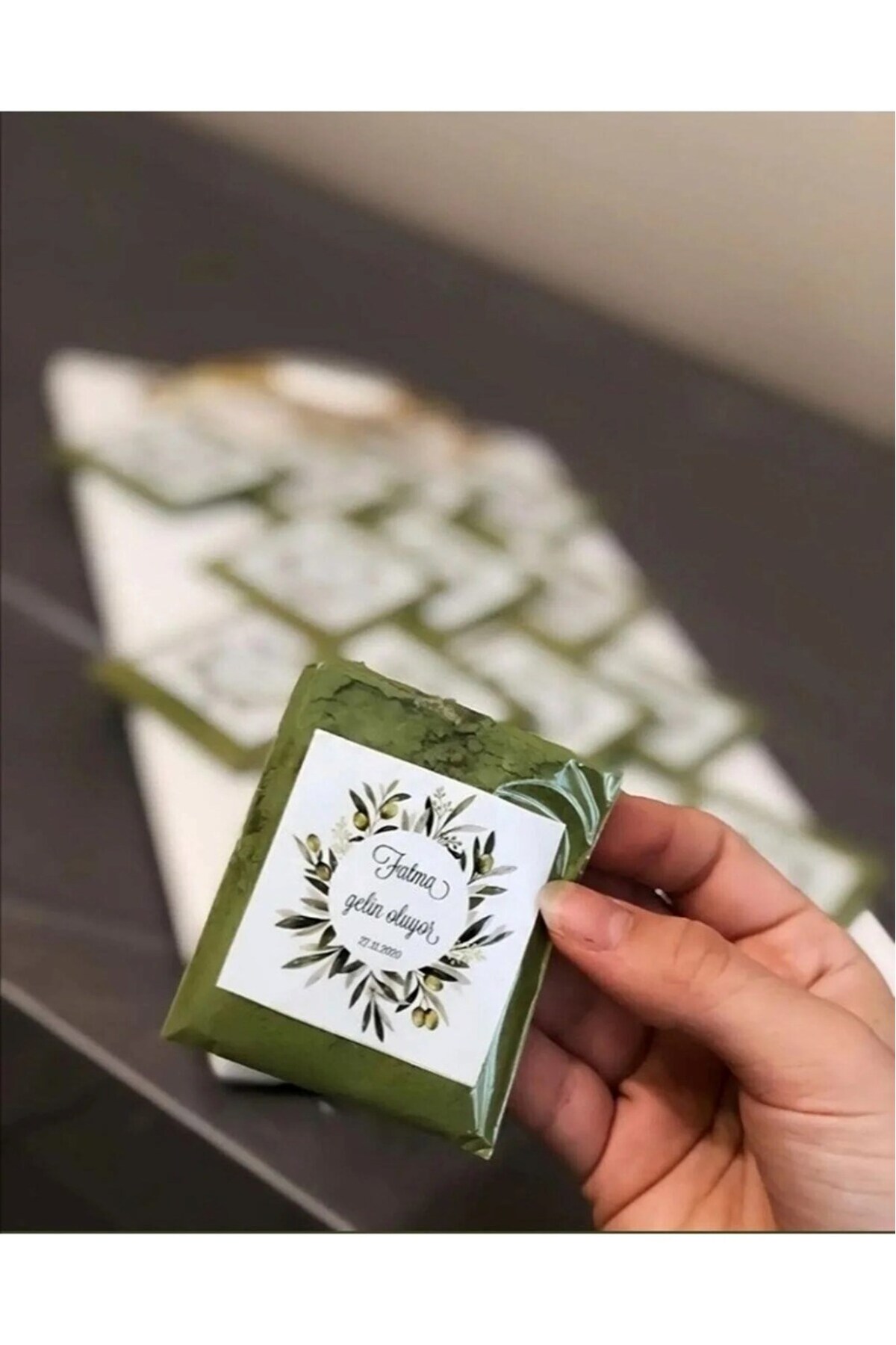50 Adet Kına Paketi - Kişiye Özel Yazı - 5x5 cm - Hediyelik Kına - Kına Hediyesi