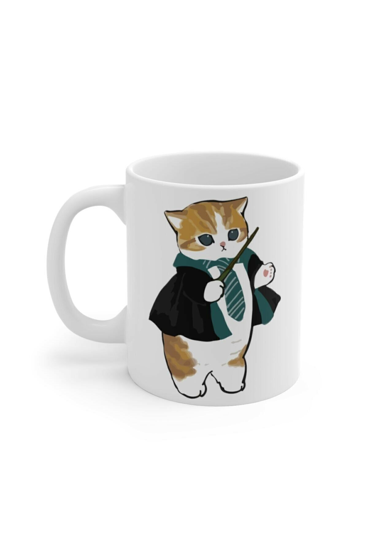 Beyaz Potter Cat Baskılı Kupa