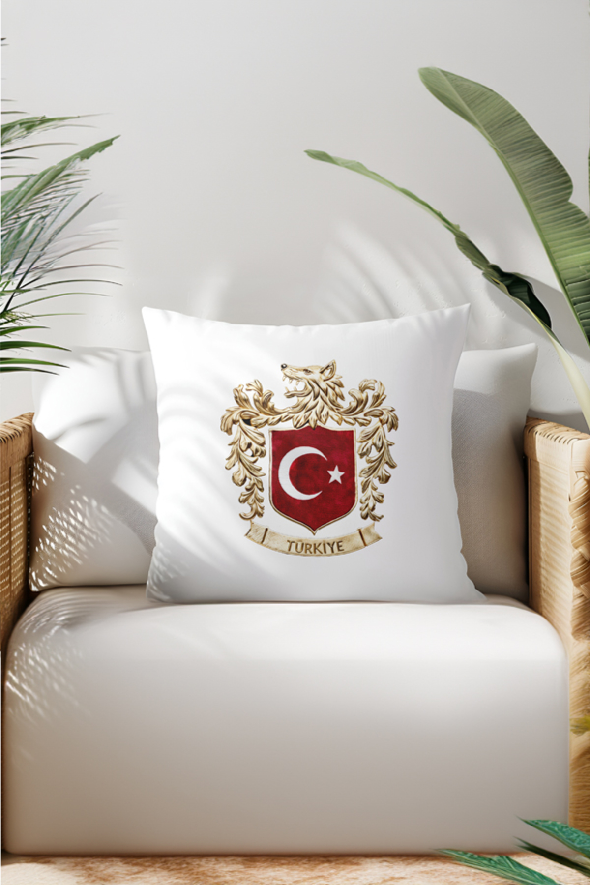 Bozkurt ve Türk Bayraklı Yastık - Görsel 1