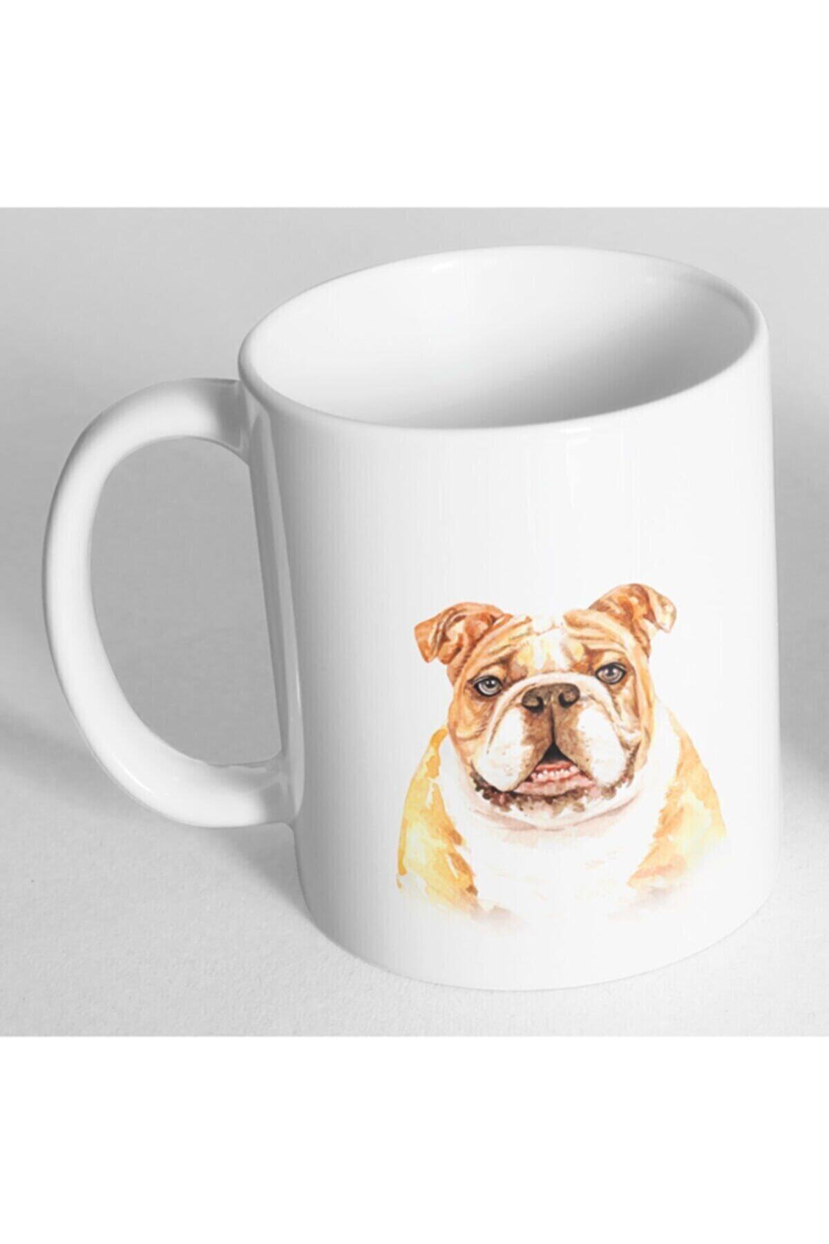 Bulldog Köpek Resim Baskılı Kupa Bardak