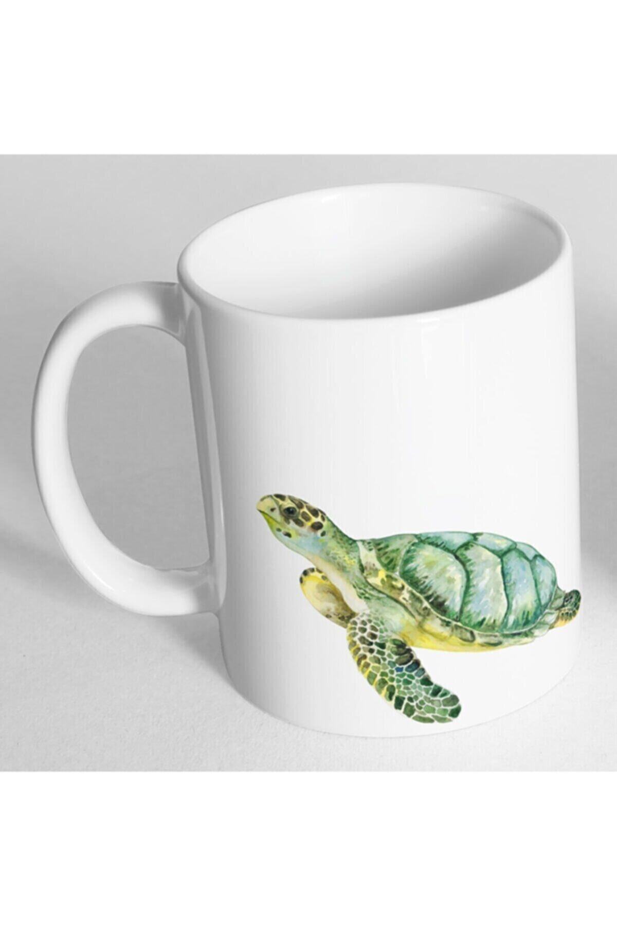 Caretta Caretta Kaplumbağa Resim Baskılı Kupa Bardak
