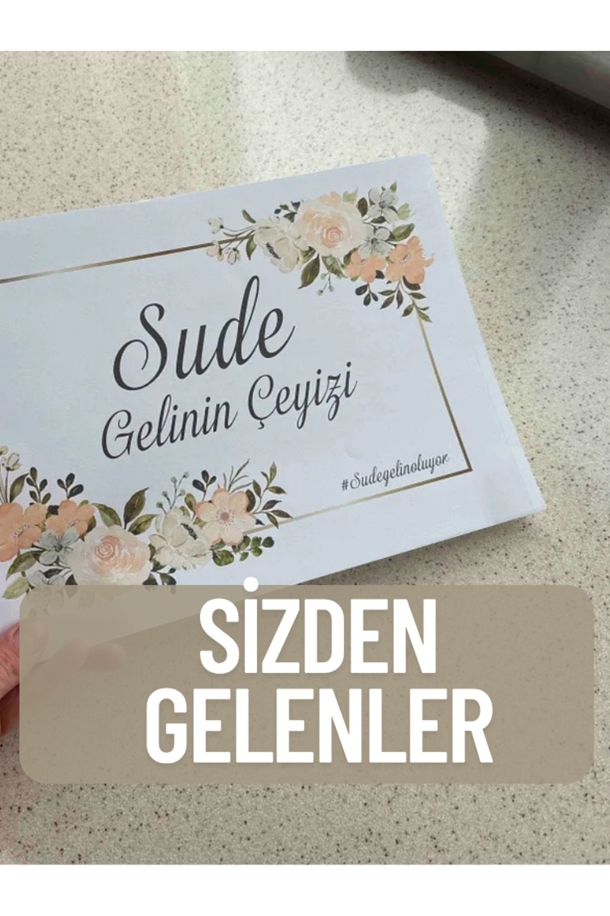 Çeyiz Kutusu İçin Şık Çiçekli Etiket Seti - 20'li - Görsel 7