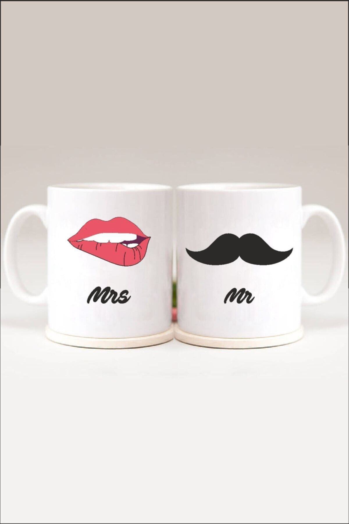 Çiftlere Özel Mrs&mr 1 Baskılı 2'li Kupa Set