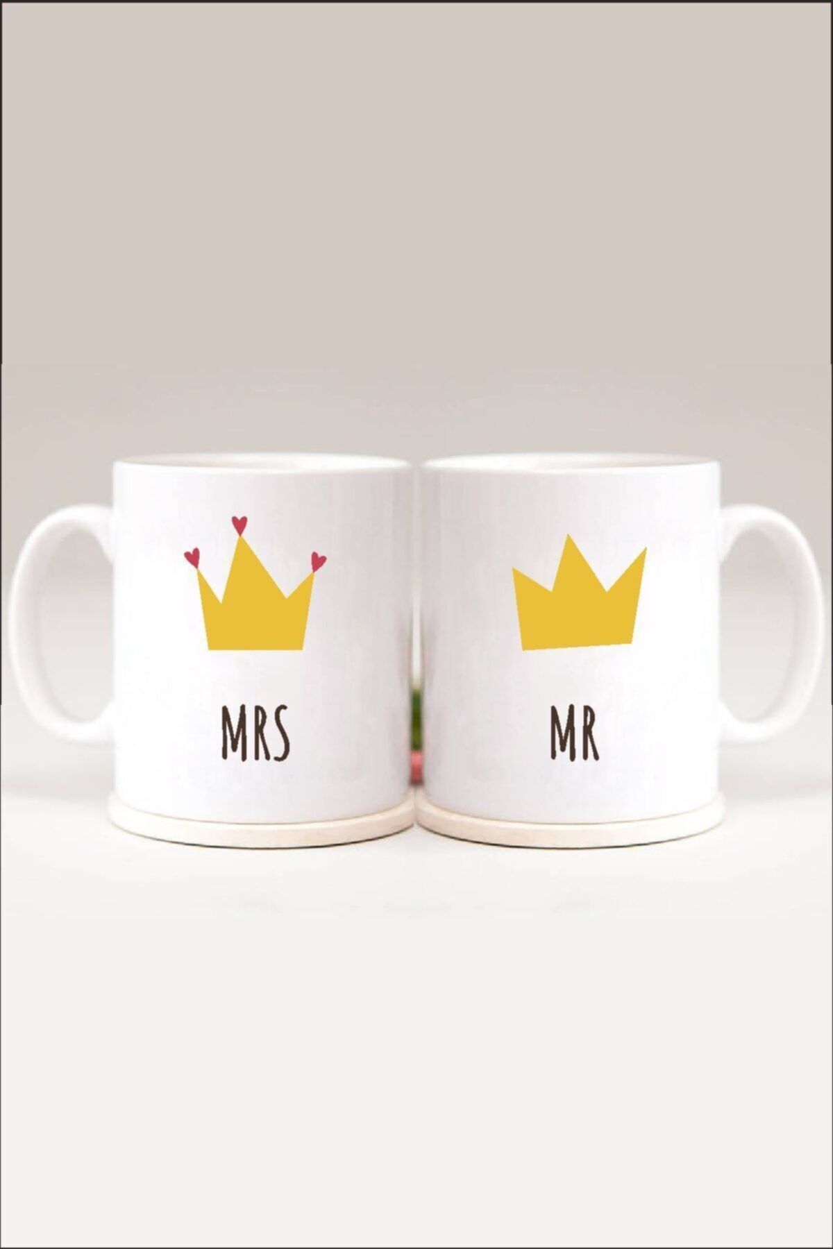 Çiftlere Özel Mrs&mr - Kral - Kraliçe Baskılı 2'li Kupa Set