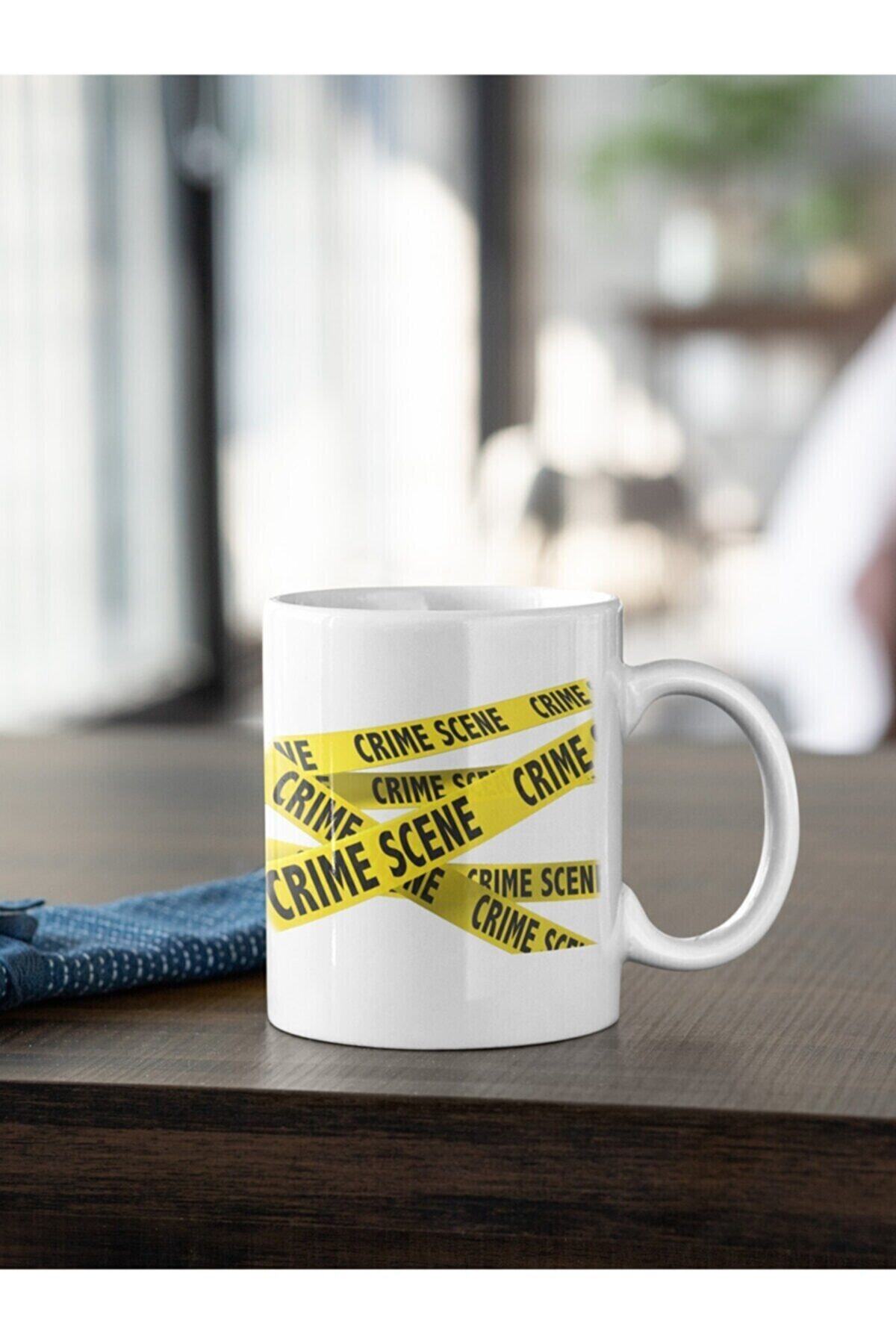 Crime Scene Suç Mahali Şeritli Baskılı Kupa