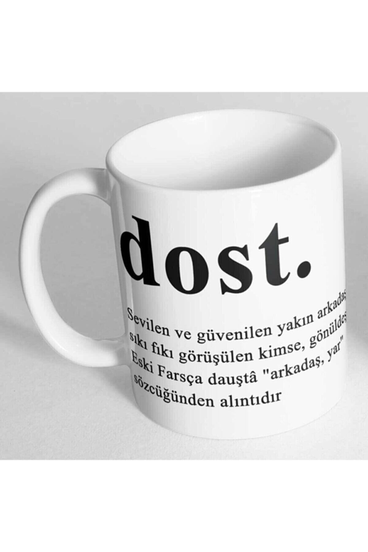 Dost Kelime Anlamı Baskılı Kupa Bardak