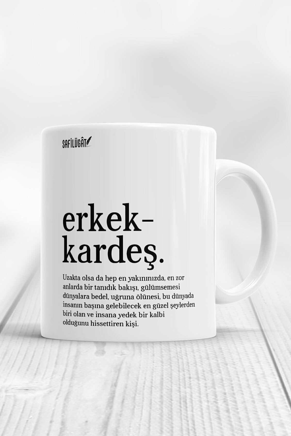 Erkek Kardeş Açıklamalı Baskılı Kupa Bardak