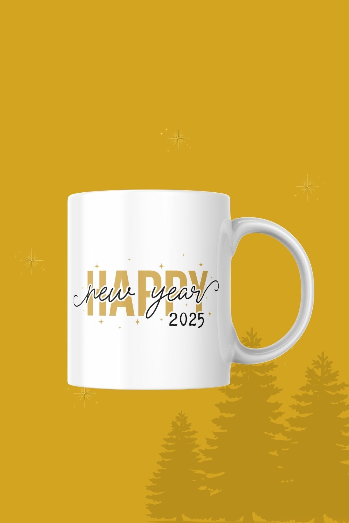 Happy New Year 2025 Kupa – Minimal ve Şık Tasarım - Görsel 1