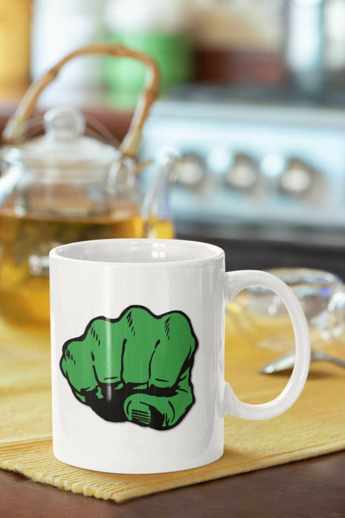 Hulk Yumruk Baskılı Porselen Kupa Bardak