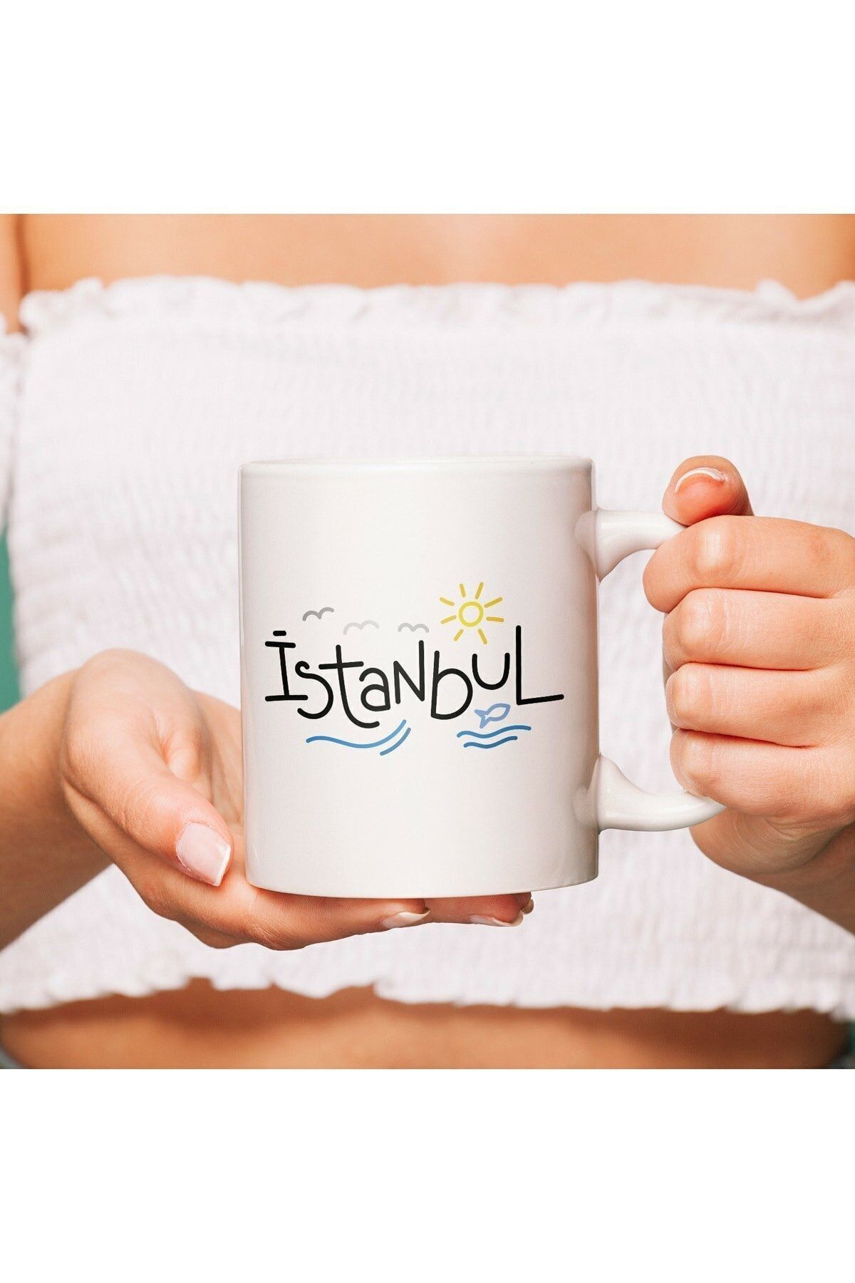 Istanbul Temalı Baskılı Porselen Kupa Bardak