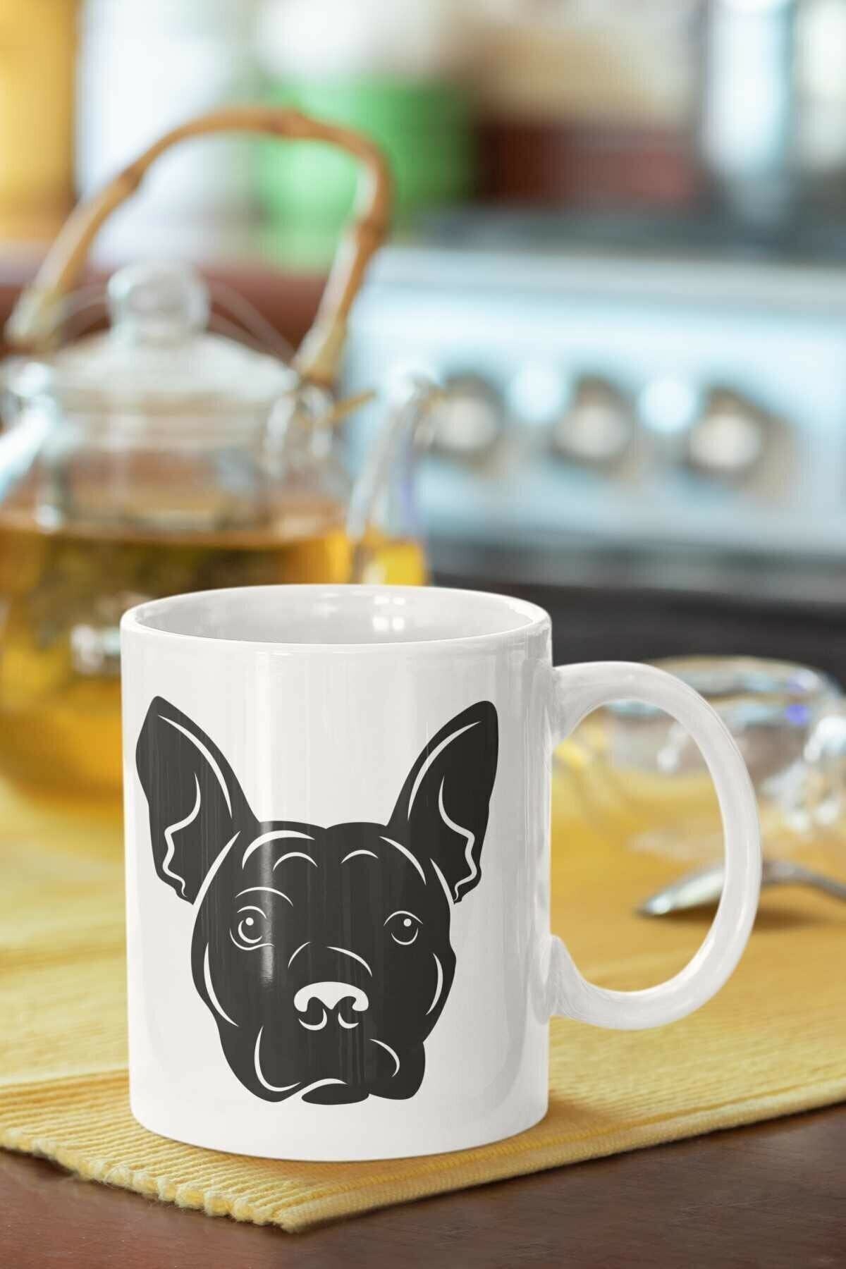 Köpek Silüet Baskılı Porselen Kupa Bardak