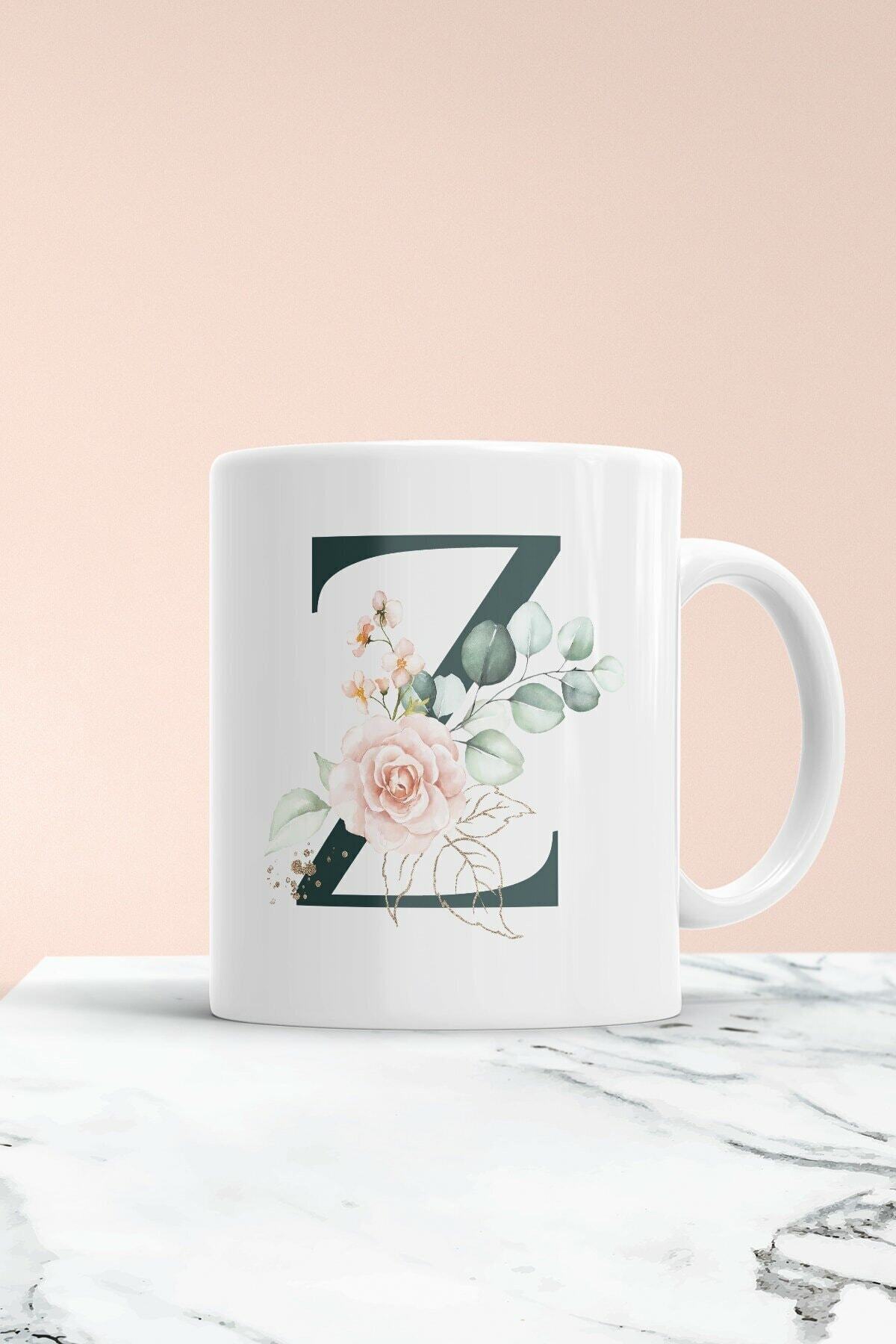 Pembe Z Harf Baskılı Spring Koleksiyon Kupa Bardak