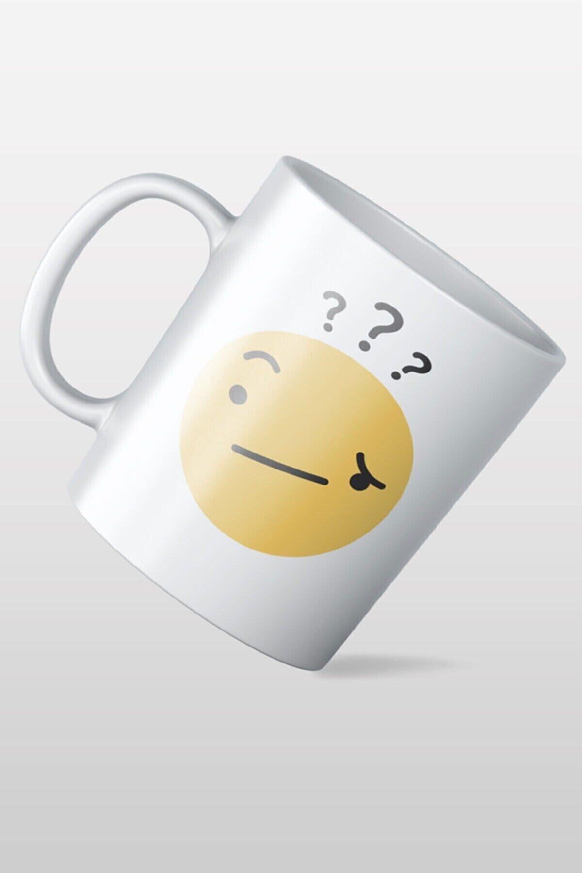 Şaşkın Emoji Baskılı Özel Tasarım Kupa Bardak
